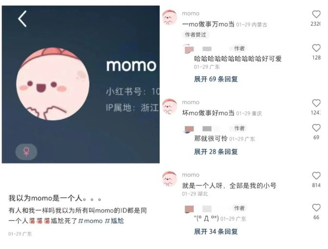 momo头像是哪些意思-小红书momo女孩是哪些