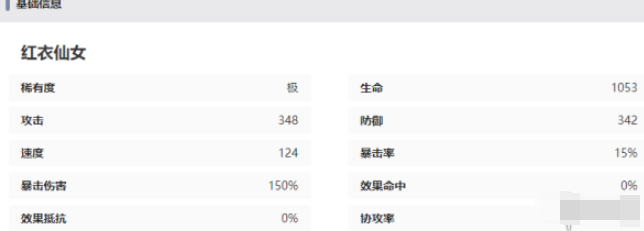 西游笔绘西行红衣仙女技能属性解析